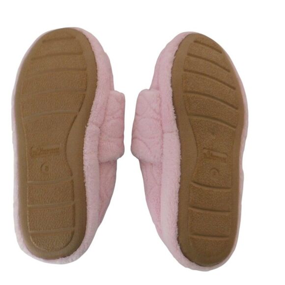 New Women's Adjustable Wrap Slippers Terry Cloth Memory Foam Size 8 Pink - Picture 7 of 7